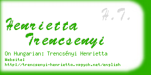 henrietta trencsenyi business card